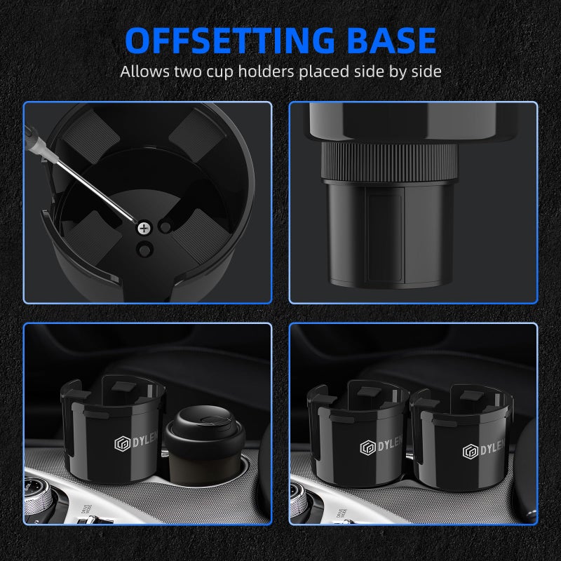DYLEN Car Cup Holder Expander  Cup Holder Extender Adapter for Car with Expandable Base  Fits Yeti 20/26/30/46oz  Hydroflask 32/40oz  Large Water Bottles in 2.8 ""-4.2 "" (16-46oz) - Image 5